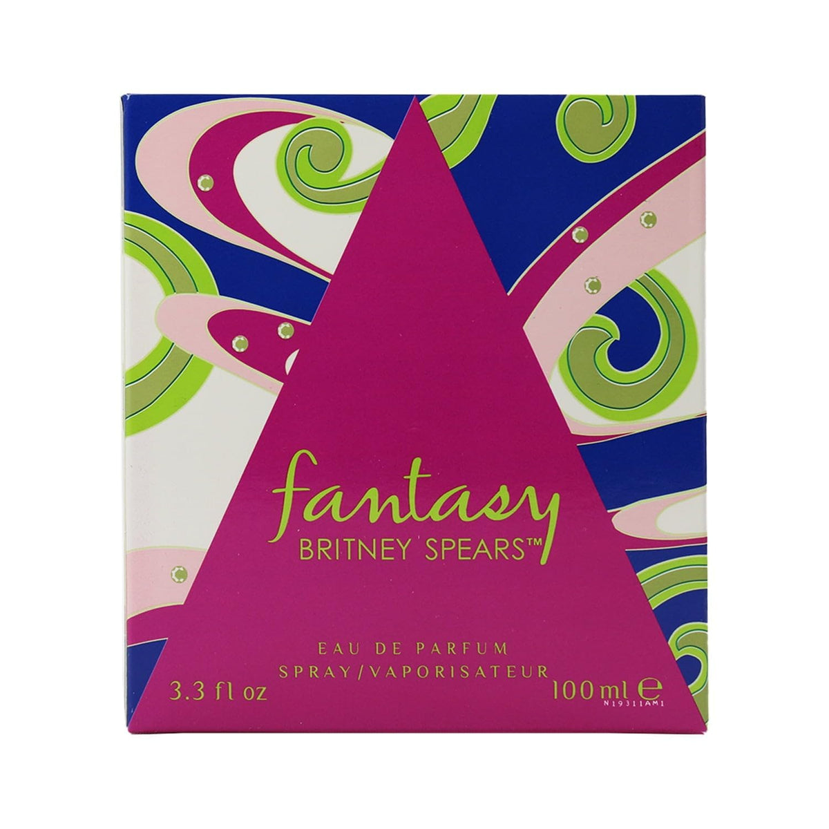 Britney Spears fantasy front bottle showing anniversary design and bold presentation