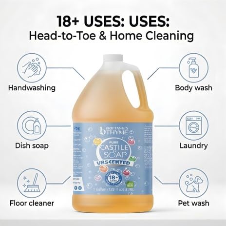 Brittanie's gallon jug beside sink demonstrating convenient refill use