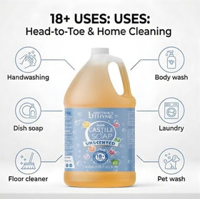 Brittanie's gallon jug beside sink demonstrating convenient refill use