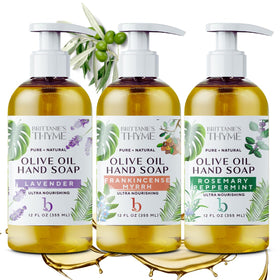 Brittanie's Thyme front packaging shows label and scent, highlighting gentle cleansing