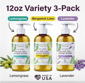 Brittanie's Thyme lavender bottle closeup emphasizing calming scent benefit