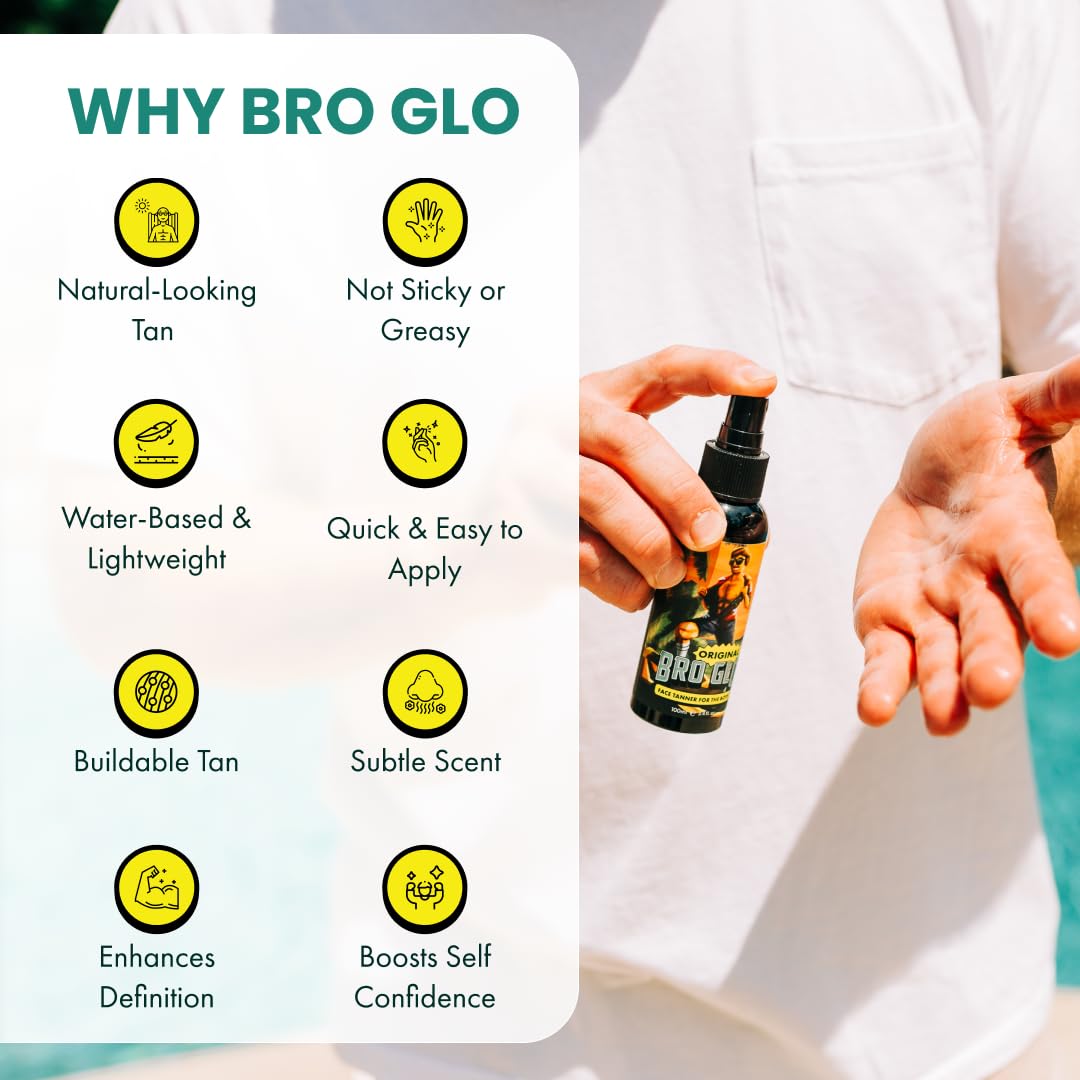 bro glo application mitt demonstration showing streak-free application benefit