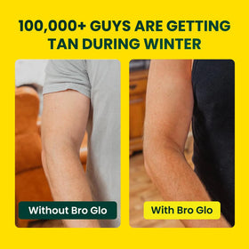 bro glo darker application on forearm demonstrating even, streak-free bronze