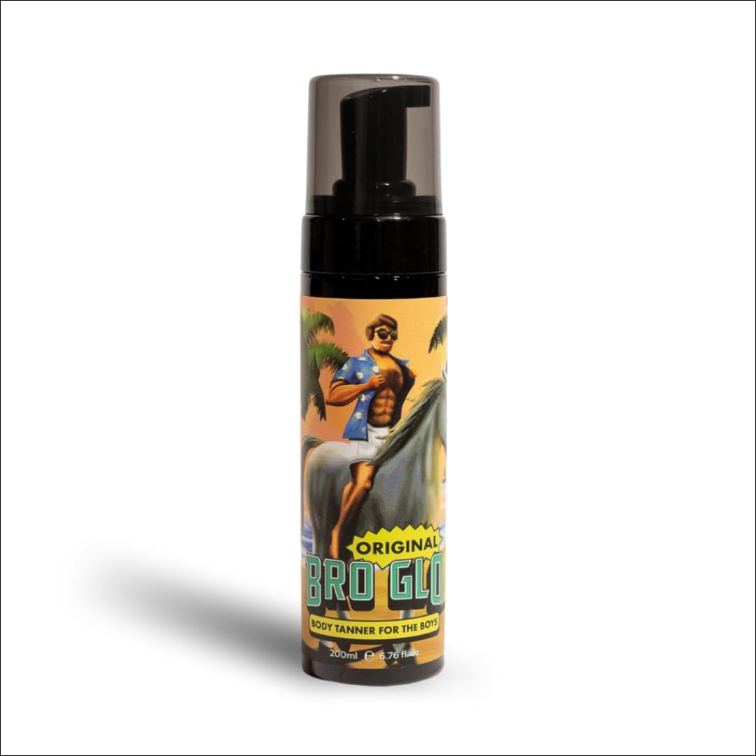 bro glo front bottle showing branding and size for easy identification