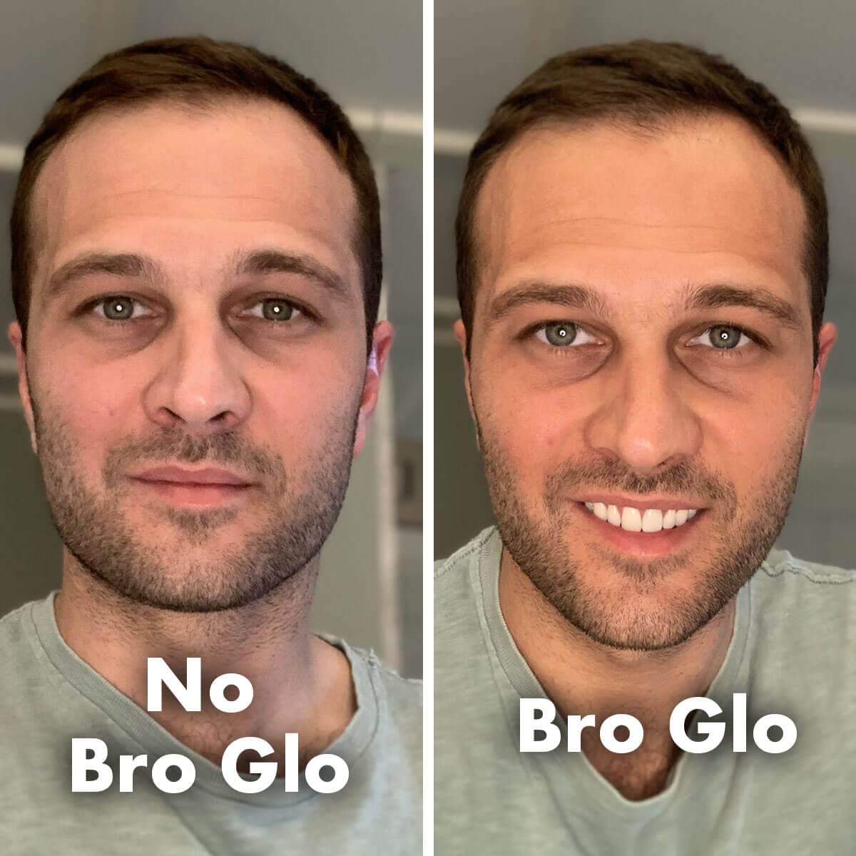 bro glo tanned chest lifestyle photo showing natural-looking healthy bronze