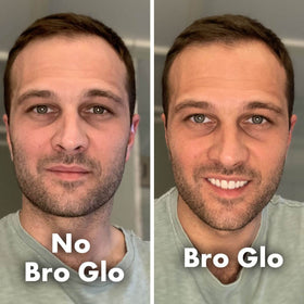 bro glo tanned chest lifestyle photo showing natural-looking healthy bronze
