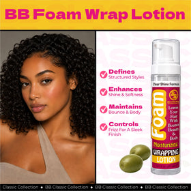 Bronner Bros label close-up highlighting olive oil and ingredients for added moisture benefits