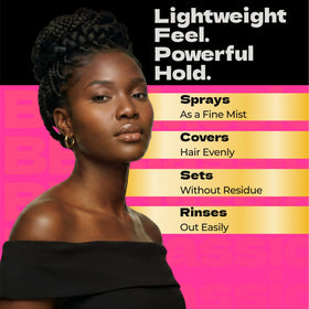 Bronner Bros side label detail listing silk amino acids and vitamin B5 benefits