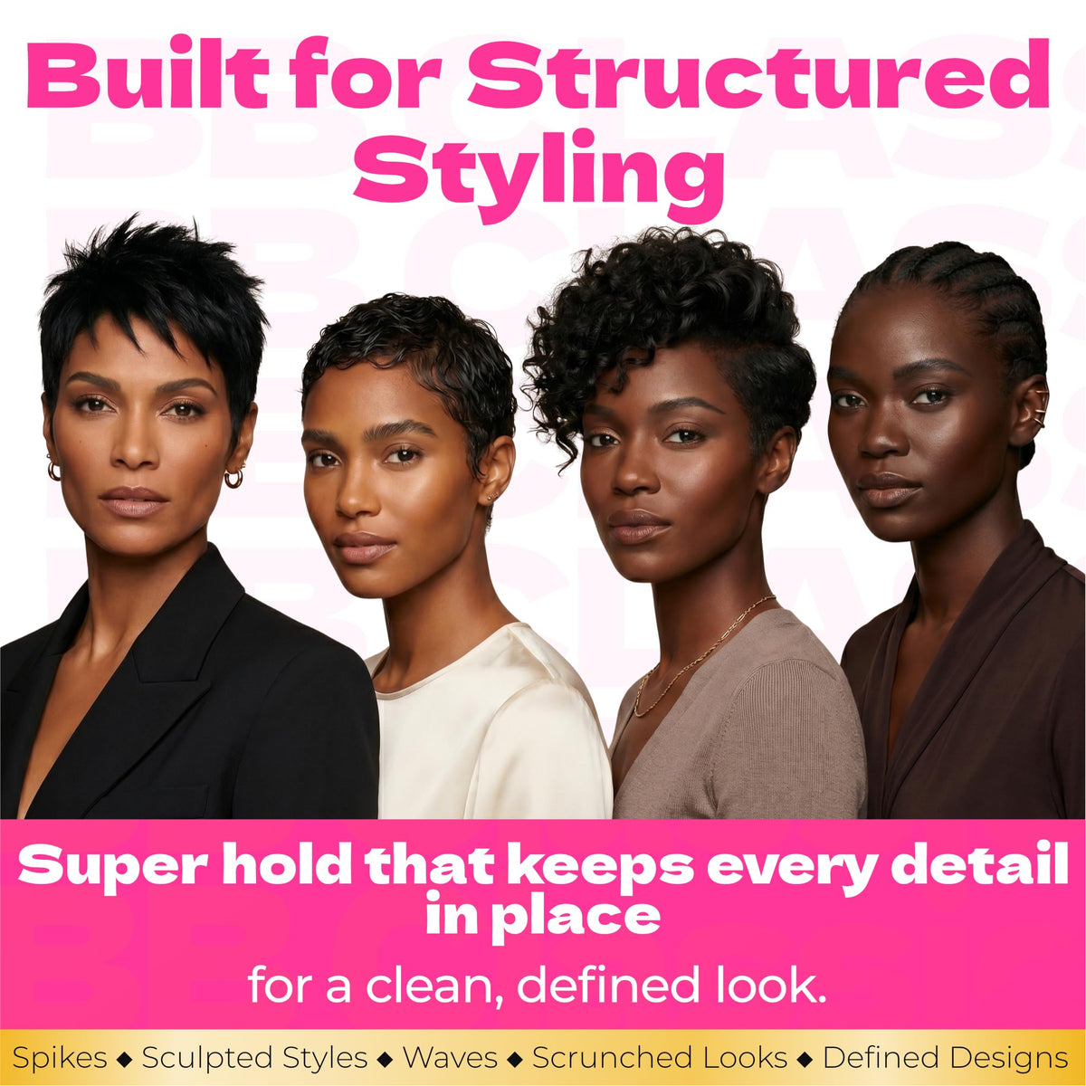 Bronner Bros styling in use by a barber achieving sculpted spikes