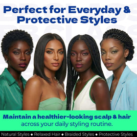 Bronner Bros before and after on hair ends showing reduced-looking split ends