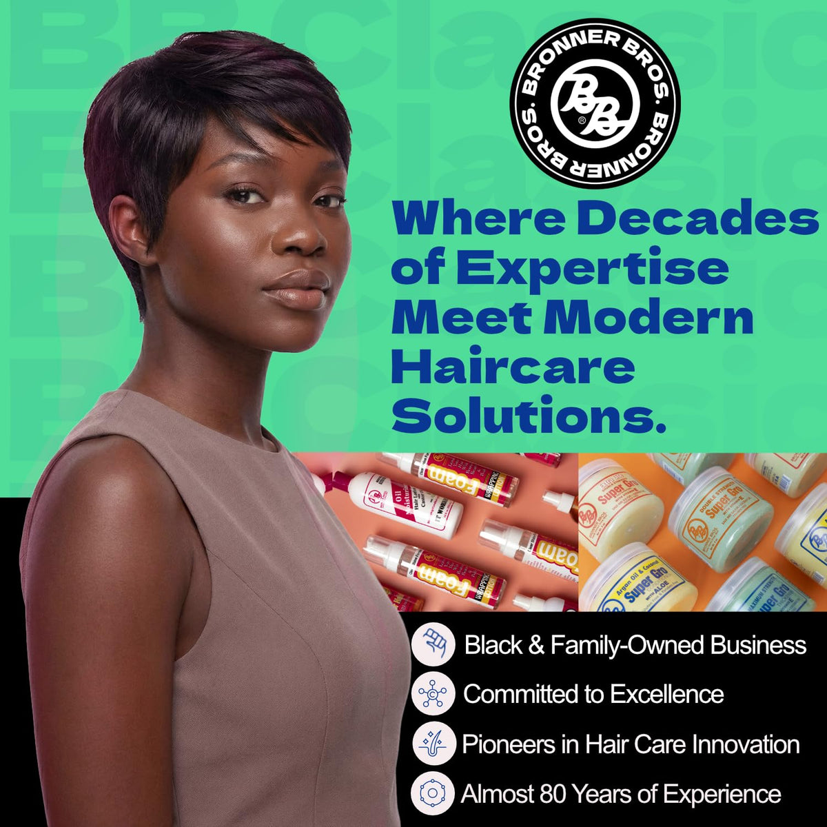 Bronner Bros product label close-up showing ingredients for informed use