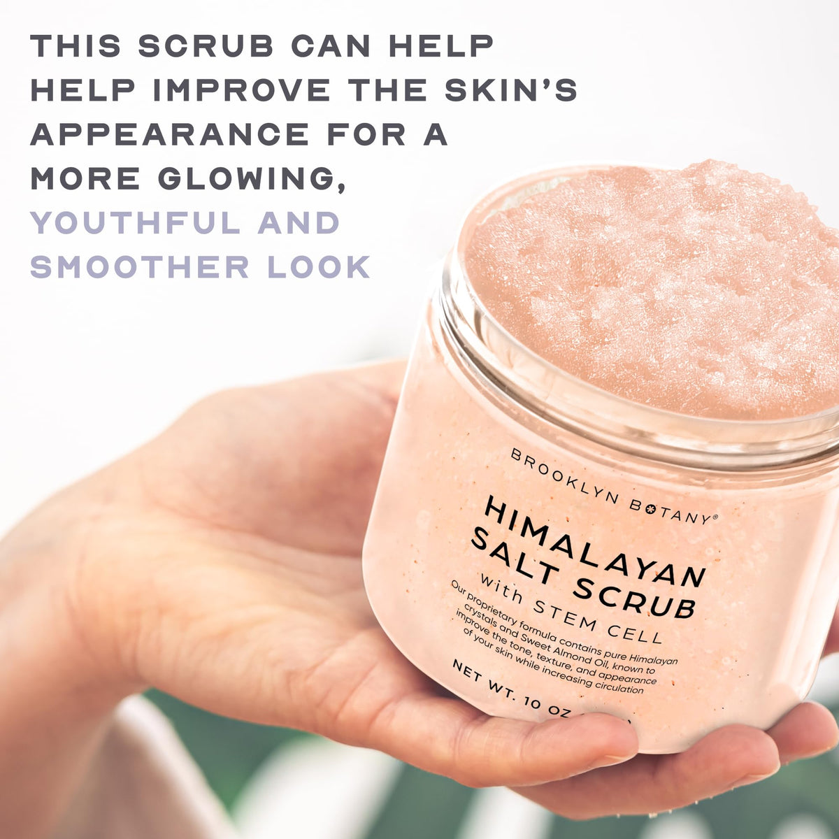 Brooklyn Botany jar in shower scene demonstrating exfoliation and smoother skin