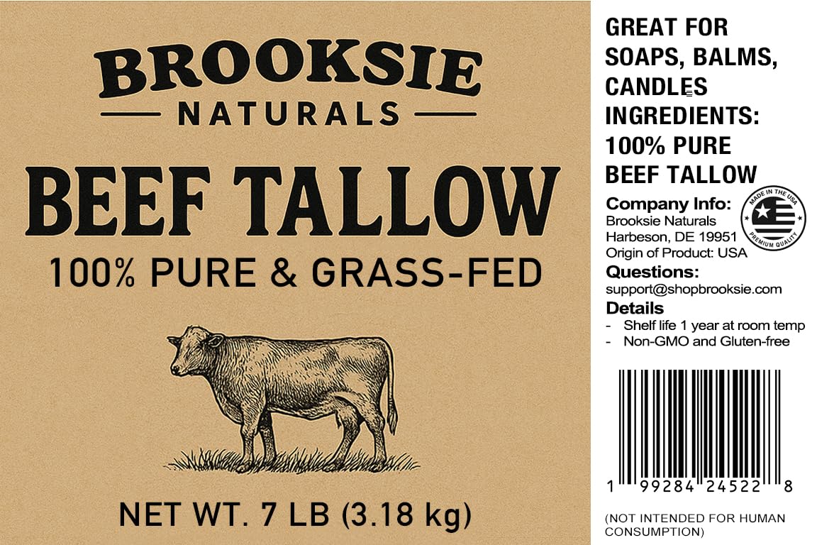 Brooksie Naturals tallow on craft workbench showing ideal maker use