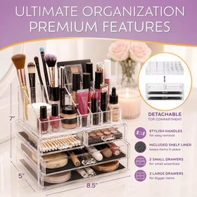 Brookstone with makeup and jewelry display demonstrating versatile storage and neat presentation