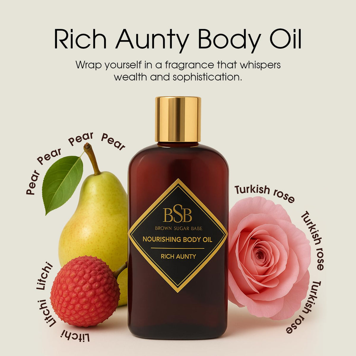 Brown Sugar Babe ingredient close-up of almond and avocado oils showcasing nourishing botanicals