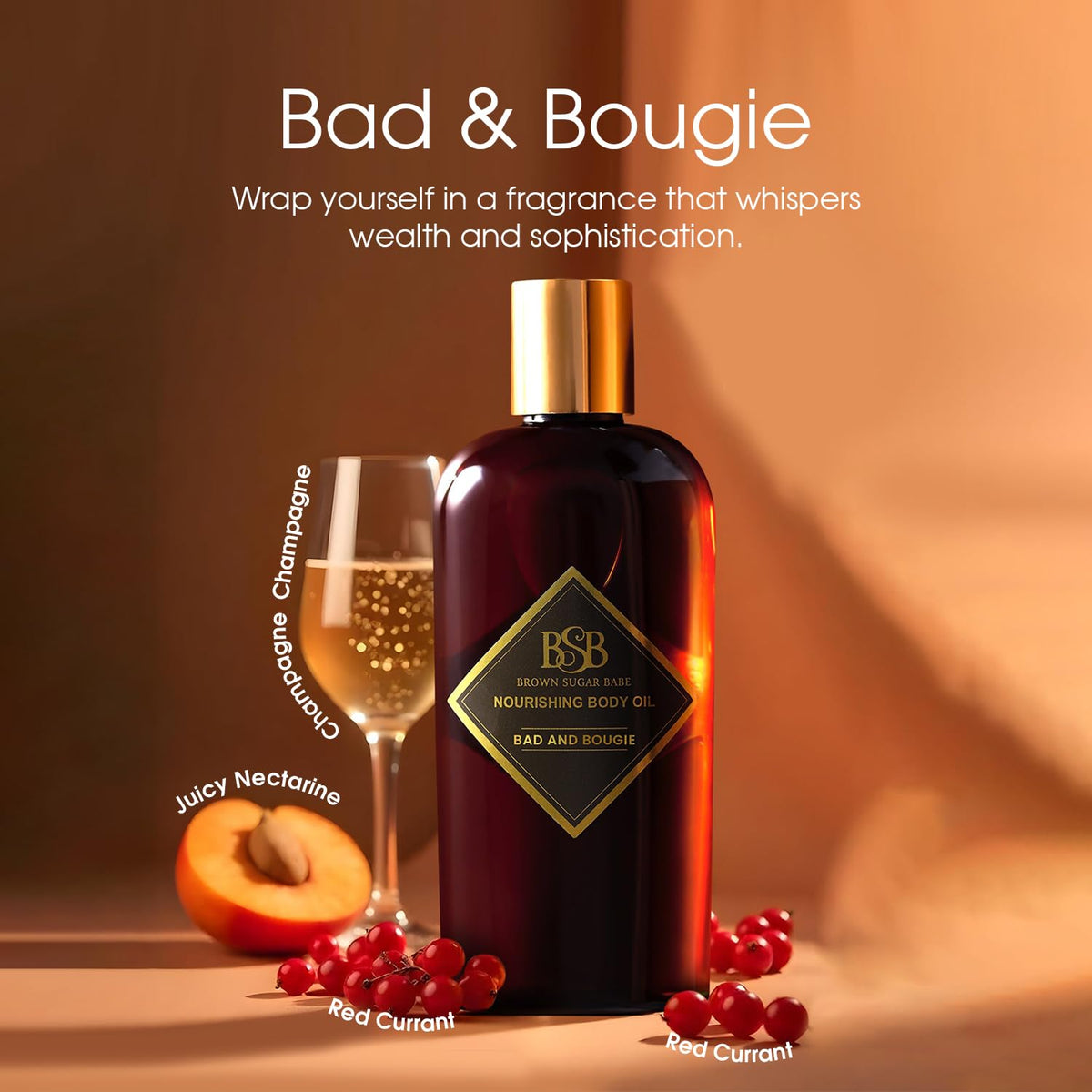 Brown Sugar Babe close-up label detail emphasizing fragrance and quality