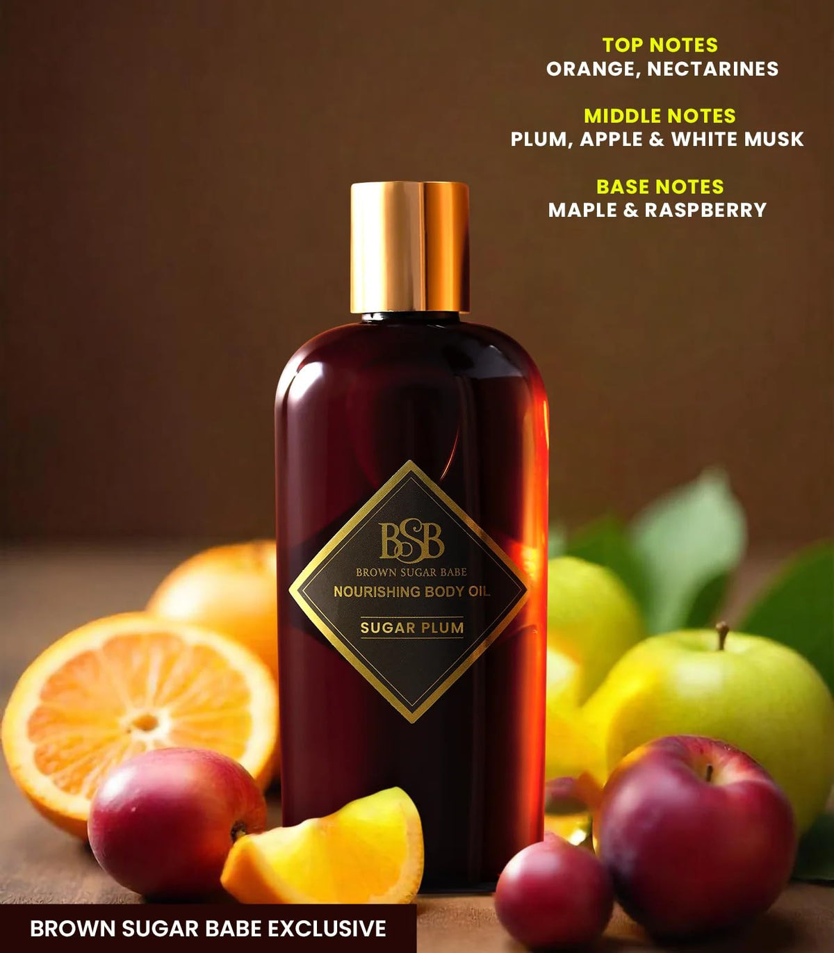 Brown Sugar Babe oil texture close‑up highlighting silky absorption benefit