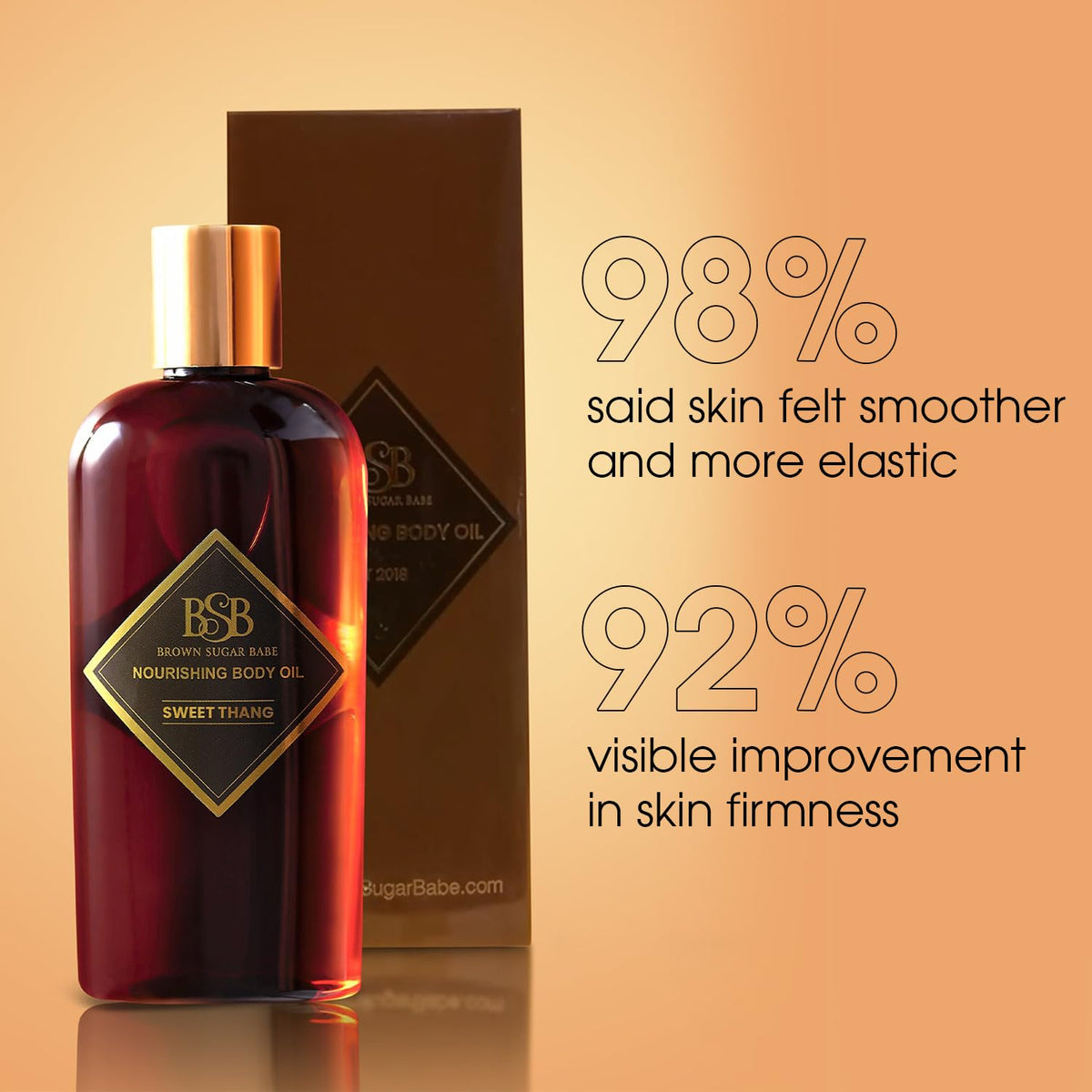 Brown Sugar Babe oil texture drop on skin showcasing lightweight, non-greasy feel