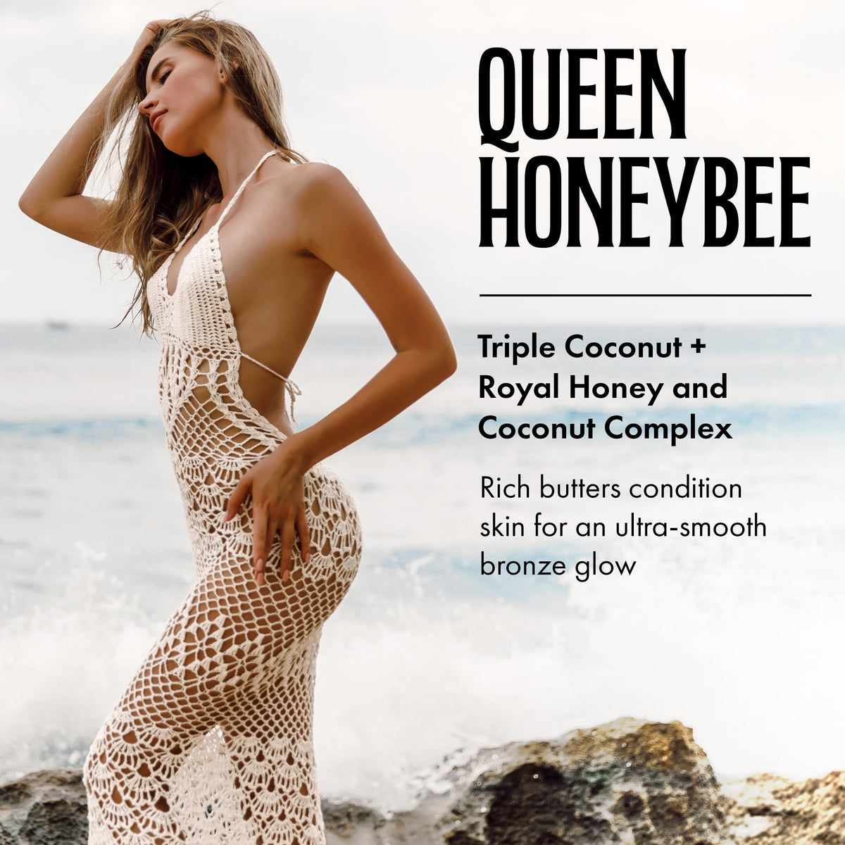 Brown Sugar texture swipe of lotion on skin showing creamy finish and quick absorption benefit