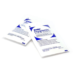 An individually wrapped Bruder eyelid sheet opened to show single-use hygiene and easy access