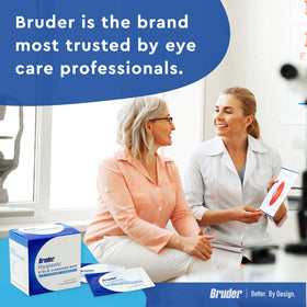Bruder wipes on a bathroom counter for convenient daily eye care