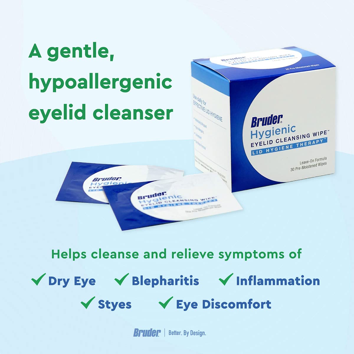 Bruder wipe moistened texture close-up demonstrating gentle solution