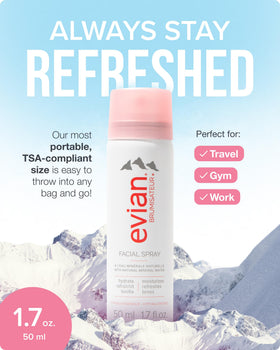 BRUMISATEUR Evian nozzle close-up illustrating fine mist performance benefit