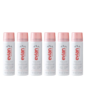 BRUMISATEUR Evian front packaging showing travel six-pack and brand visibility