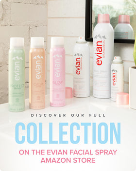 BRUMISATEUR Evian Glow used outdoors amid sunlight to refresh and boost radiance