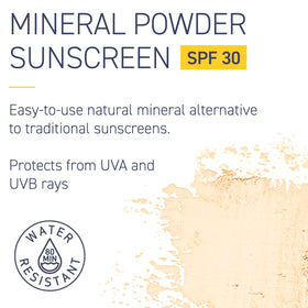Brush On Block applying powder over foundation for seamless protection and mattifying effect
