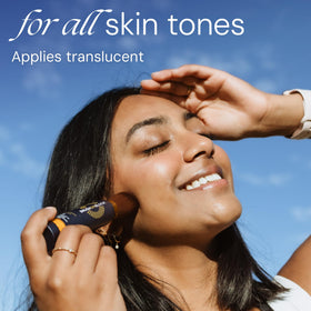 Brush On Block used on beach demonstrating reef-friendly protection and convenience