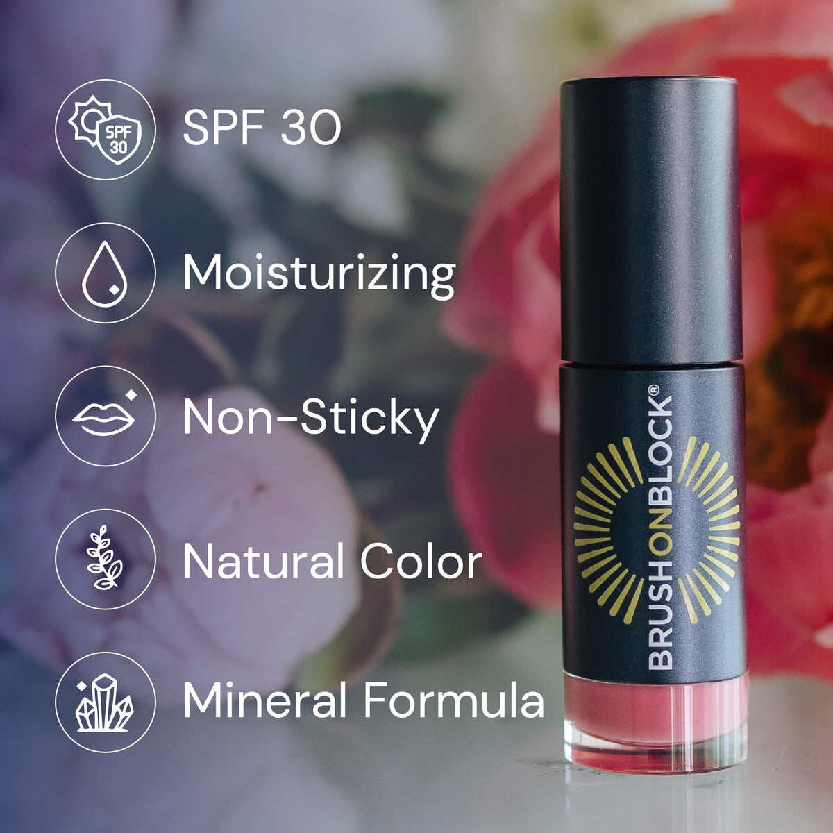 Brush On Block lip oil in a purse showing compact size and on-the-go reapplication convenience