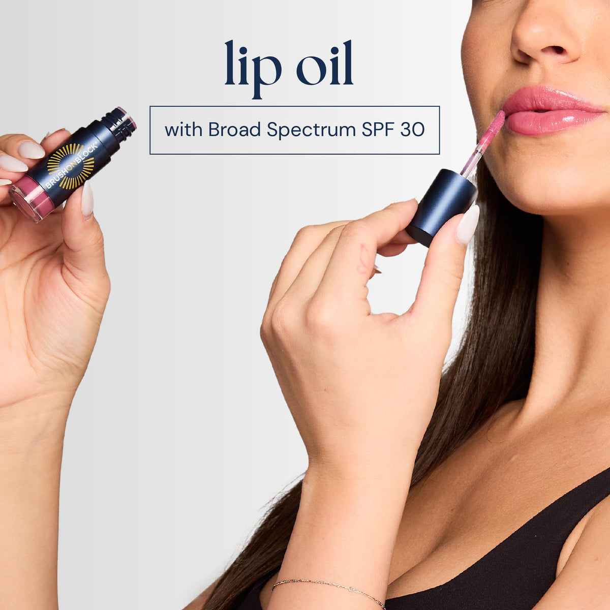 Brush On Block lip swatches showing fig tint intensity and wearable color boost