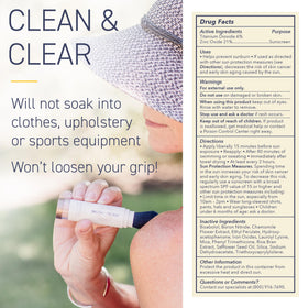 Brush On Block ingredient label showing mineral actives for reef-friendly benefit