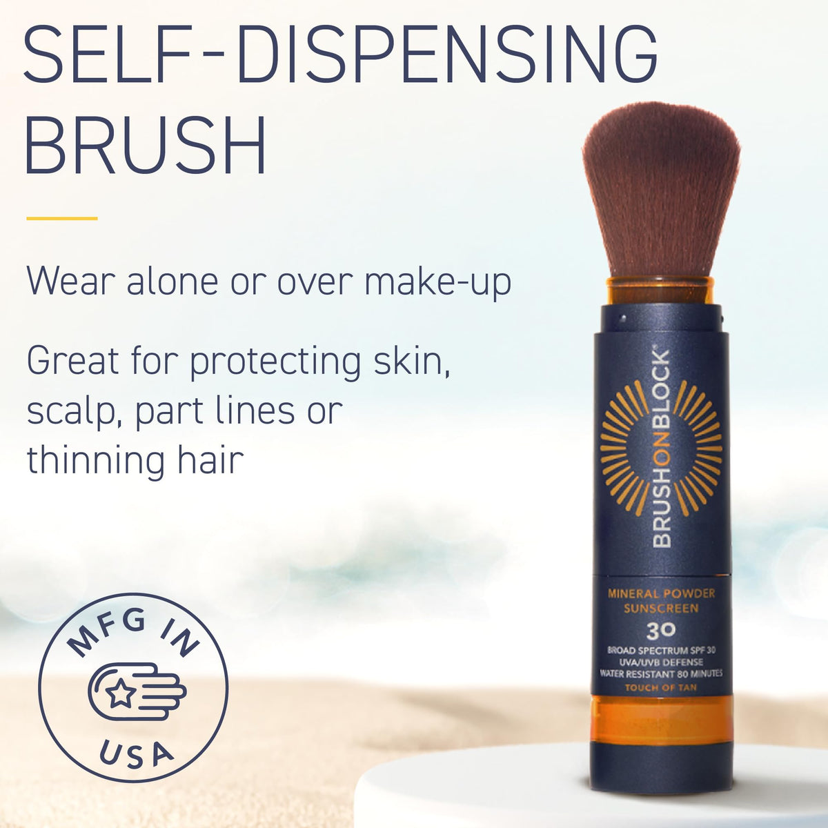 Brush On Block powder texture detail highlighting buildable coverage