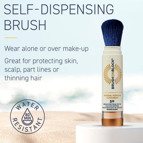 Brush On Block powder texture close-up highlighting sheer finish benefit