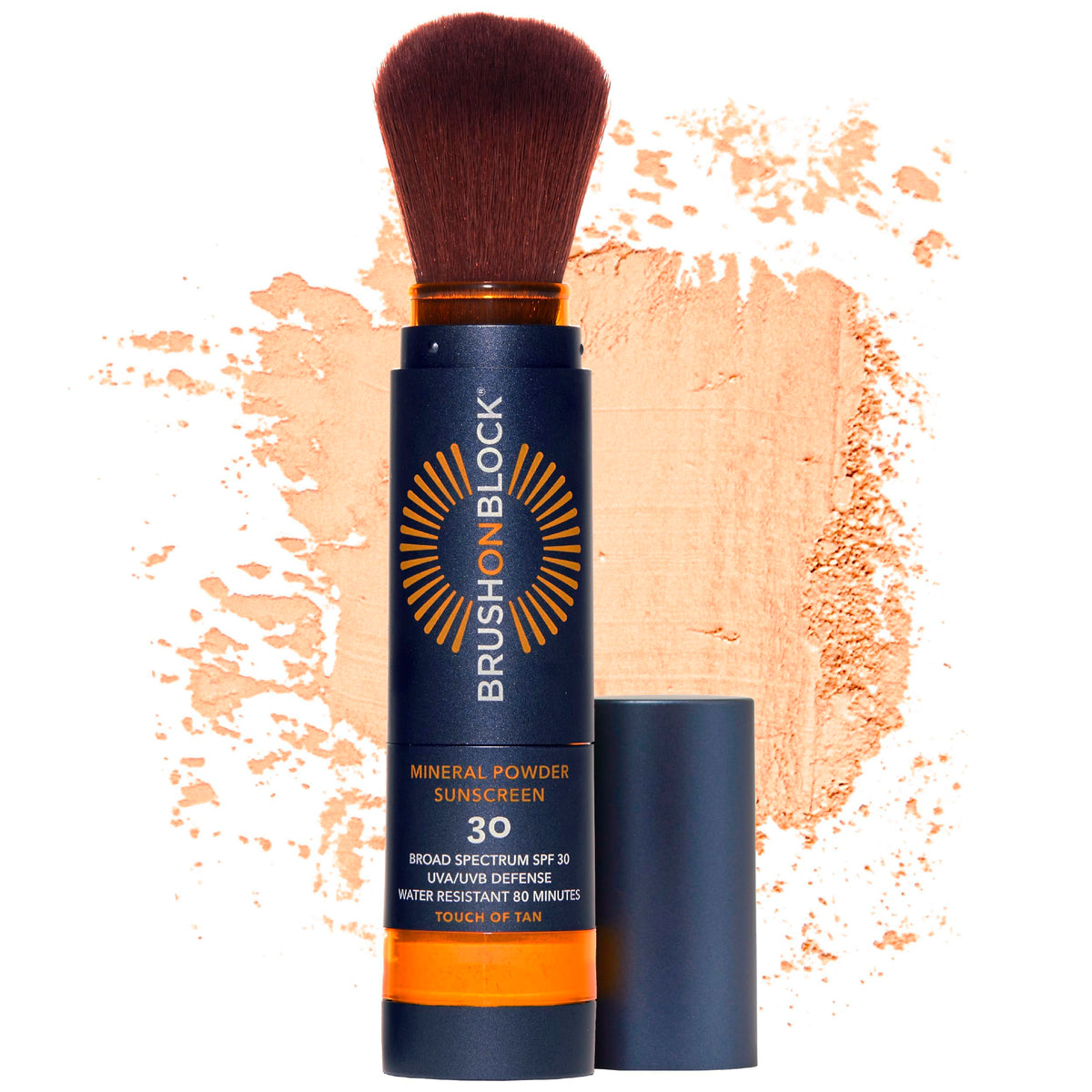 Brush On Block front packaging showing tint and SPF benefits