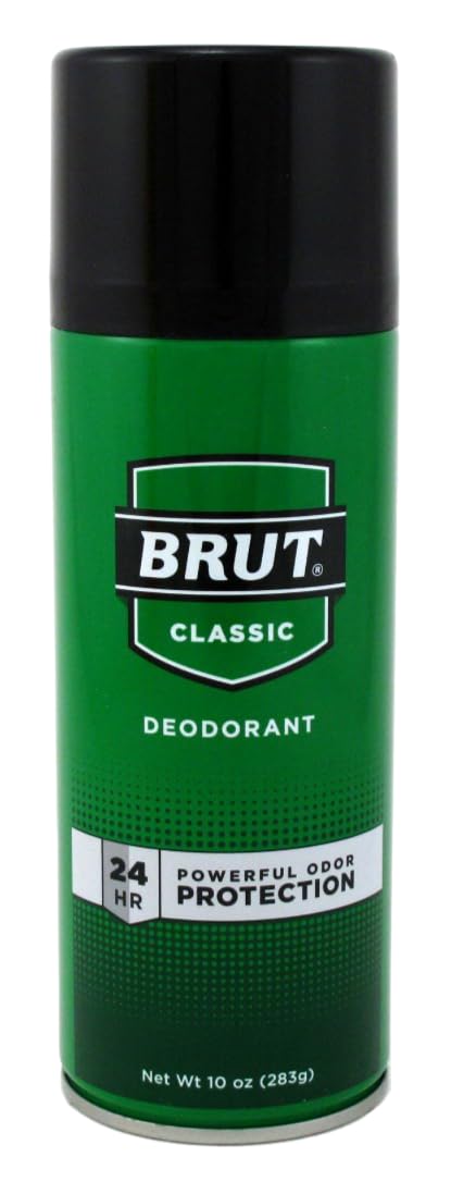 Brut can close-up valve and texture highlighting smooth spray performance benefit