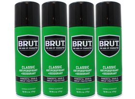 BRUT front packaging showing 4-pack for consistent grooming