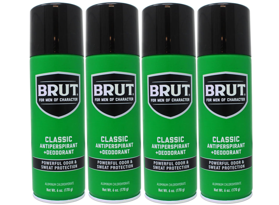 BRUT front packaging showing 4-pack for consistent grooming