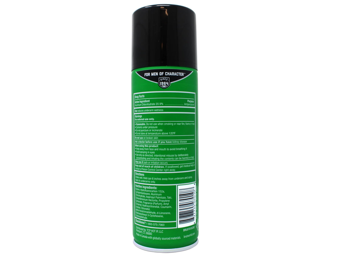 Brut classic six-pack in bathroom setting showing reliable grooming stock benefit