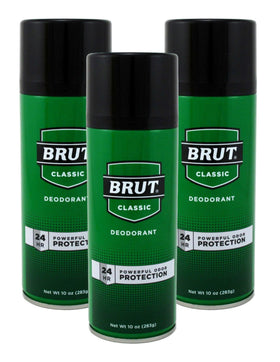Brut can beside a ruler size comparison showing 10oz capacity convenience benefit