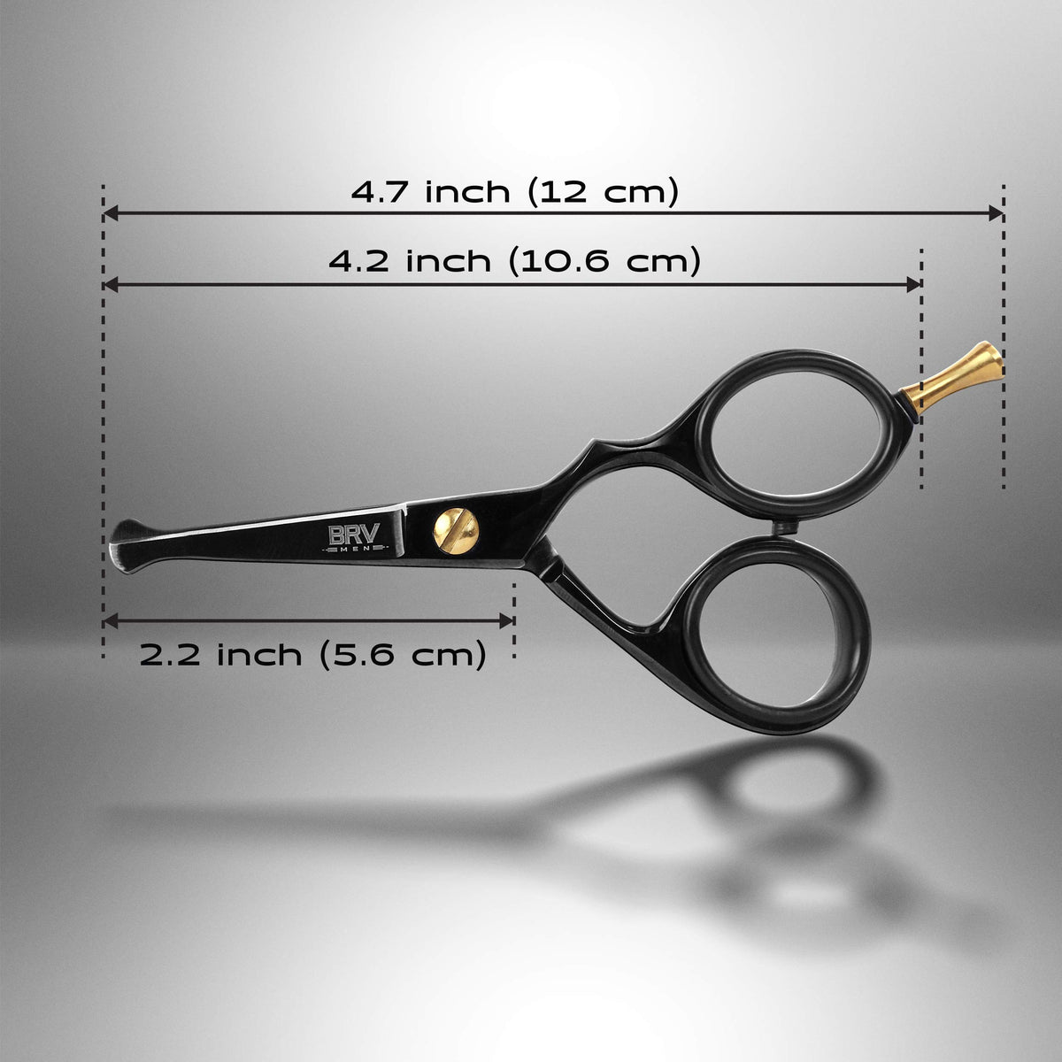 BRV MEN in-use near bathroom mirror for accurate mustache and beard trimming
