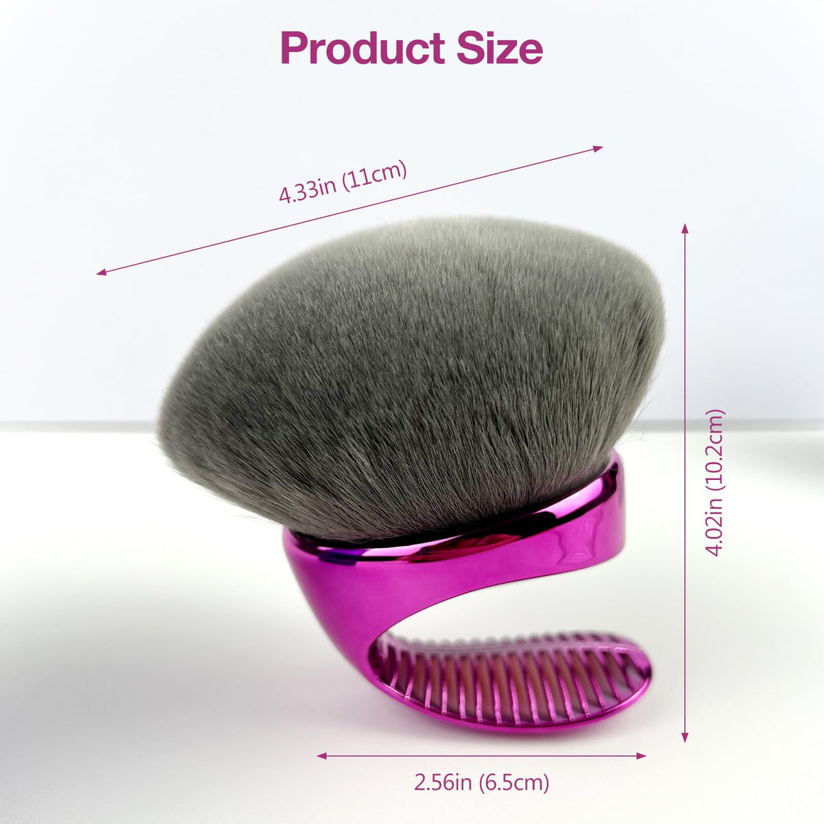 Brvlsoc brush next to hand showing size and scale for fast body application