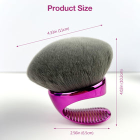 Brvlsoc brush next to hand showing size and scale for fast body application