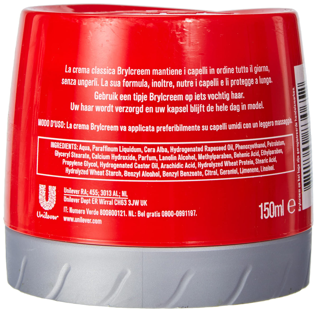 Brylcreem close-up of cream on fingers demonstrating smooth styling control