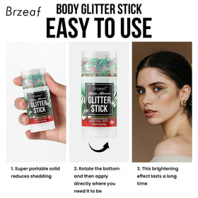 Brzeaf model at a festival wearing glitter for eye-catching concert and rave looks