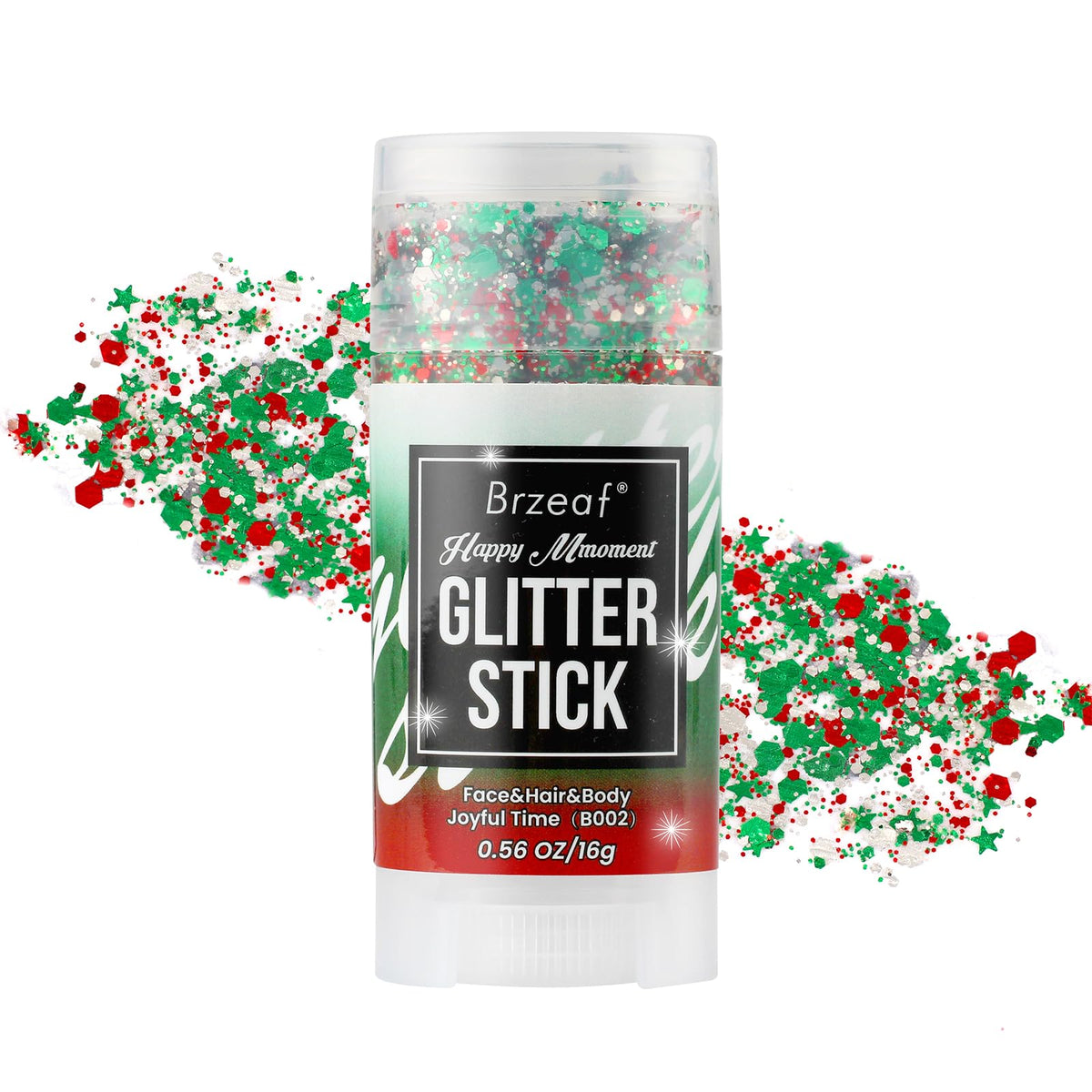 Brzeaf front packaging showing glitter stick and festive colors for easy selection