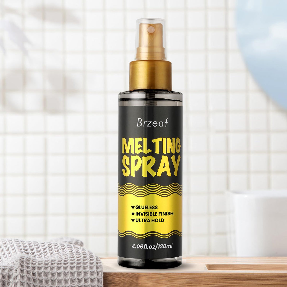 Brzeaf ingredients display olive oil and vitamin E highlighting conditioning benefit