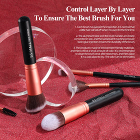 BS-MALL applying foundation with flat brush for streak-free coverage benefit